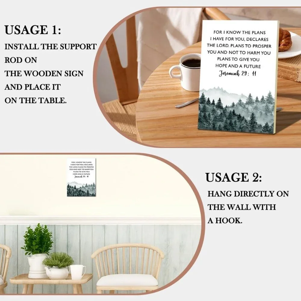 Wooden Wall Art Decor Bible Verse Jeremiah 29:11 Inspirational Gift